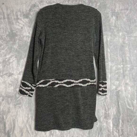 Sacred Threads Tunic Dress Womens S Gray Lagenlook Artsy Boho Knit‎ Sweater - Picture 3 of 9